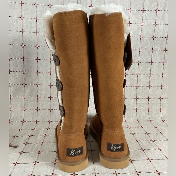 Kemi Australia MU1749RW Brown Suede & Sheepskin Fully Lined Mid Calf Boots Sz 7 - Picture 6 of 10